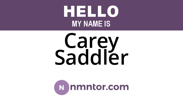 Carey Saddler