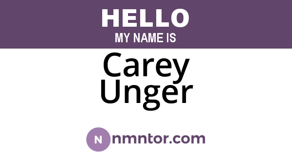 Carey Unger