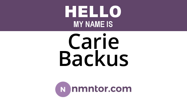 Carie Backus