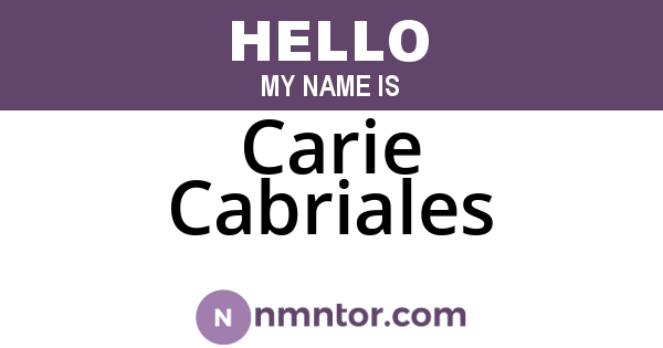 Carie Cabriales