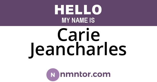Carie Jeancharles