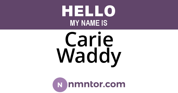 Carie Waddy