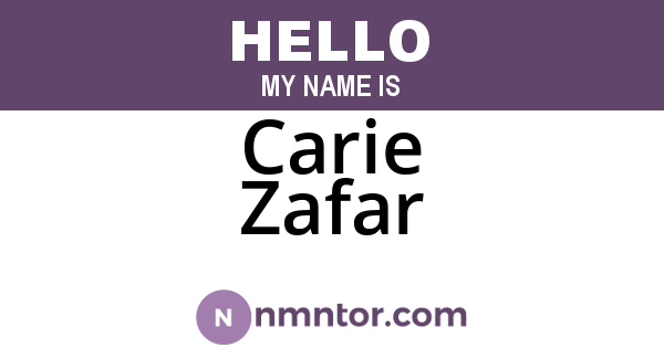 Carie Zafar
