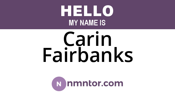 Carin Fairbanks