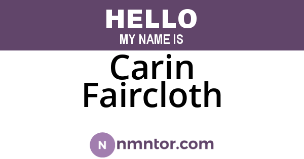 Carin Faircloth