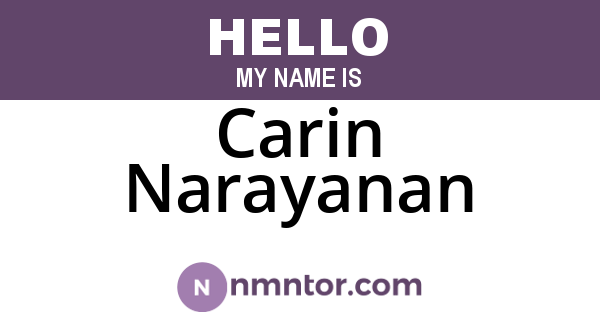 Carin Narayanan