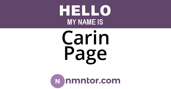 Carin Page