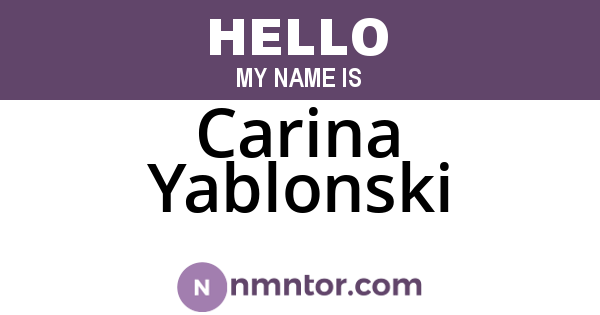 Carina Yablonski