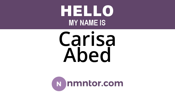 Carisa Abed