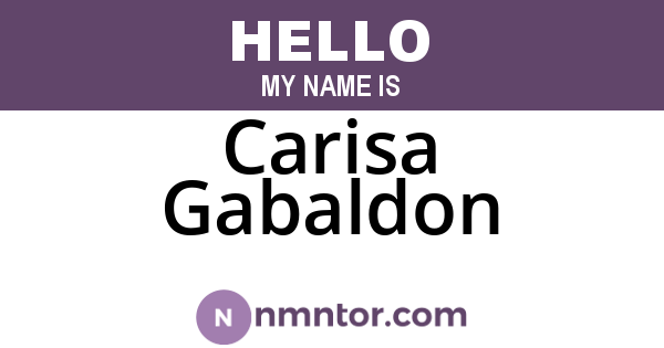 Carisa Gabaldon