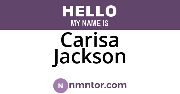 Carisa Jackson