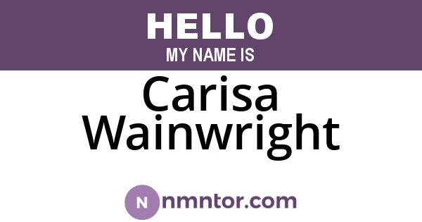 Carisa Wainwright