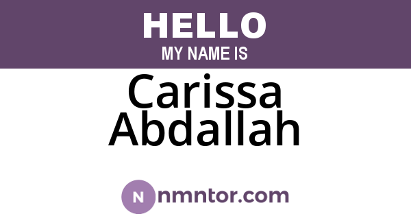 Carissa Abdallah