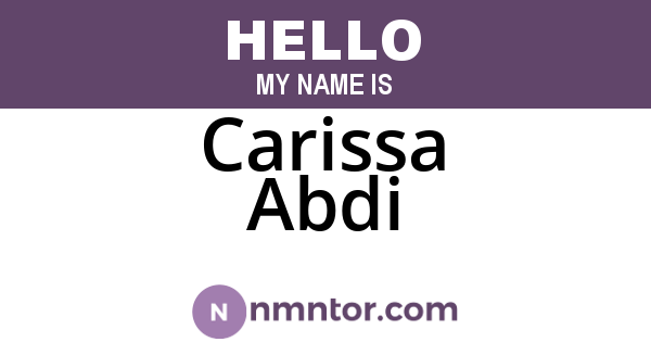 Carissa Abdi