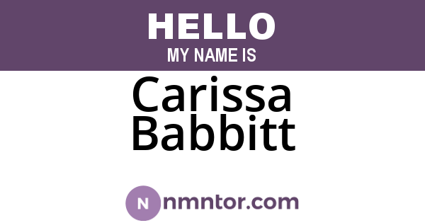 Carissa Babbitt