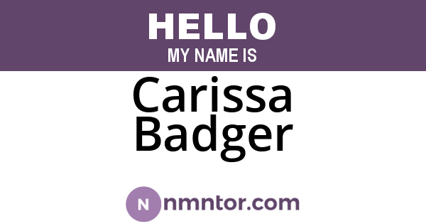 Carissa Badger