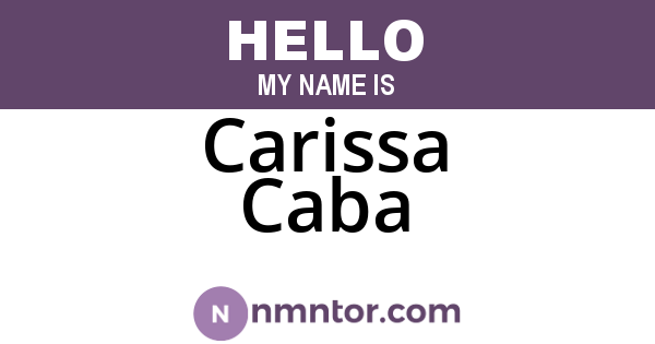 Carissa Caba