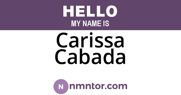 Carissa Cabada