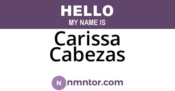 Carissa Cabezas