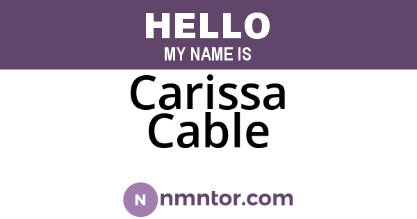 Carissa Cable
