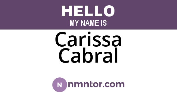 Carissa Cabral