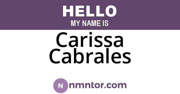 Carissa Cabrales