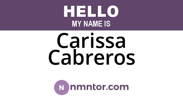 Carissa Cabreros