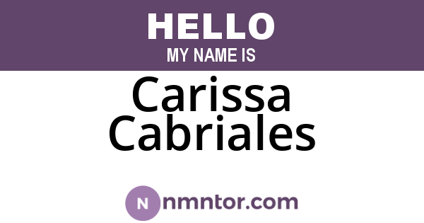 Carissa Cabriales