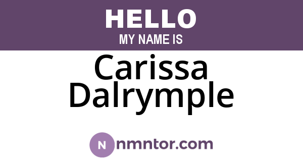 Carissa Dalrymple