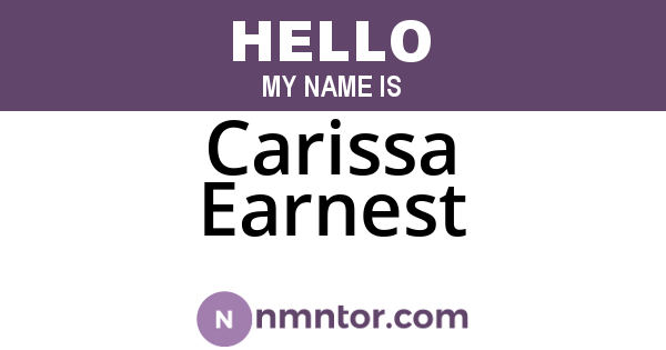 Carissa Earnest