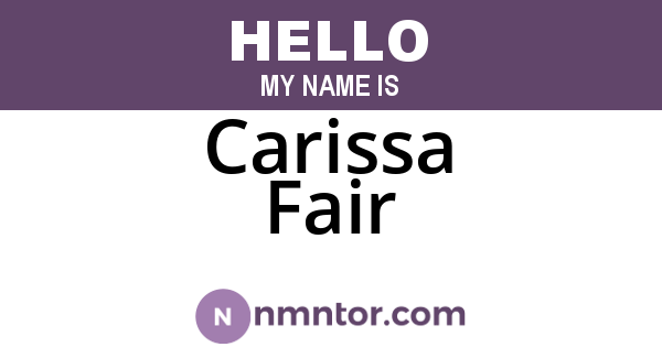 Carissa Fair