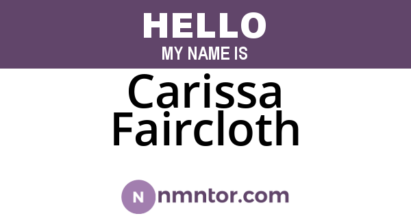 Carissa Faircloth