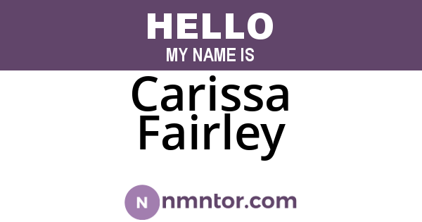 Carissa Fairley