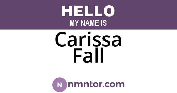 Carissa Fall