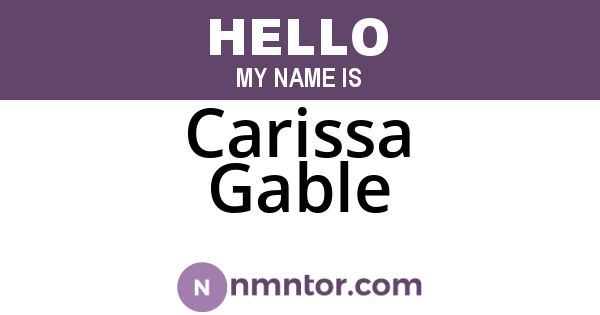 Carissa Gable