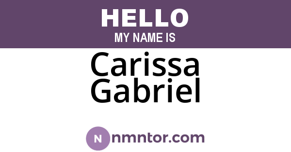 Carissa Gabriel