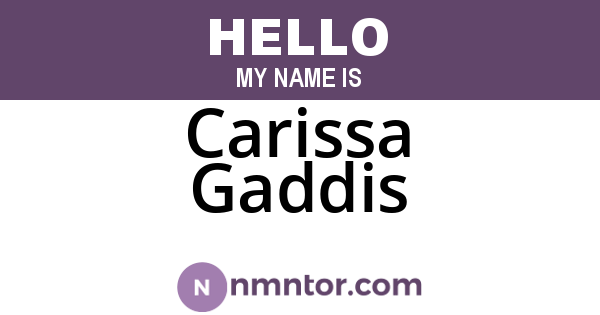Carissa Gaddis