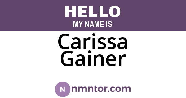 Carissa Gainer