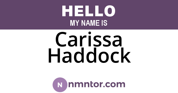 Carissa Haddock