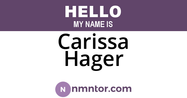 Carissa Hager
