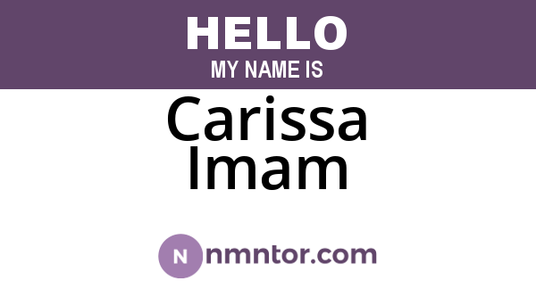 Carissa Imam