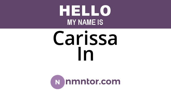 Carissa In