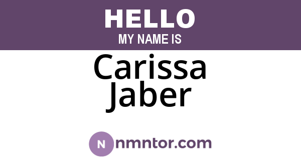 Carissa Jaber