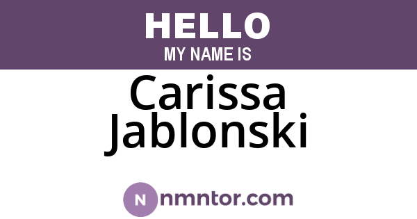 Carissa Jablonski