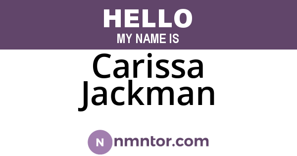 Carissa Jackman