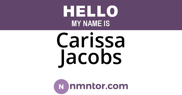 Carissa Jacobs