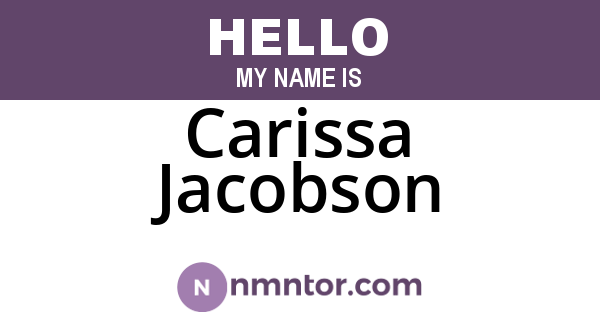 Carissa Jacobson