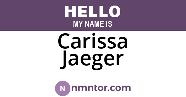 Carissa Jaeger