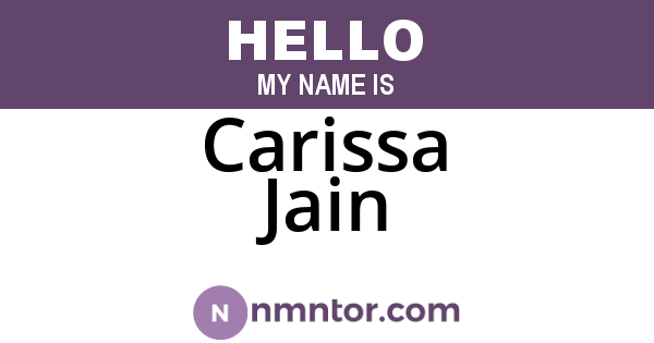 Carissa Jain