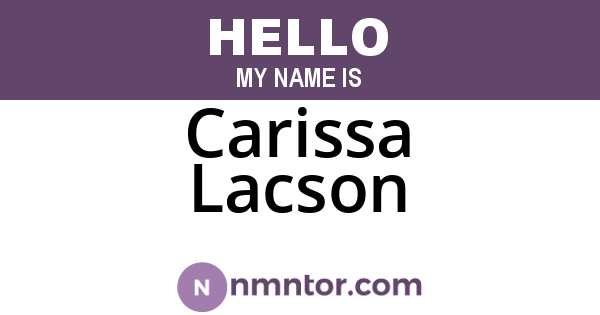 Carissa Lacson